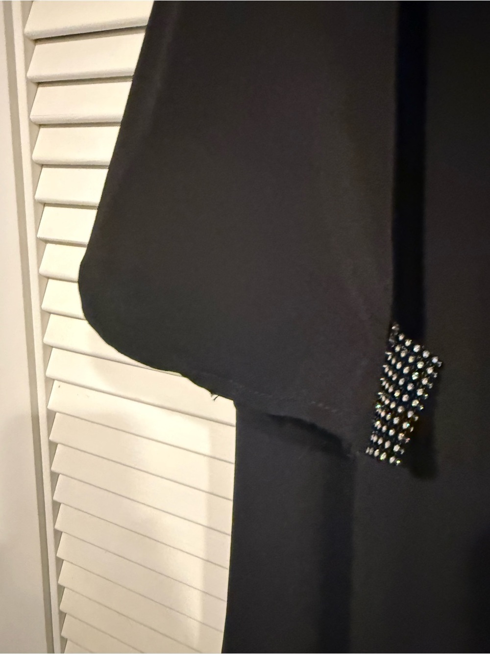 Betsy & Adam Black Mini Dress with Embellished Straps - Picture 3 of 6